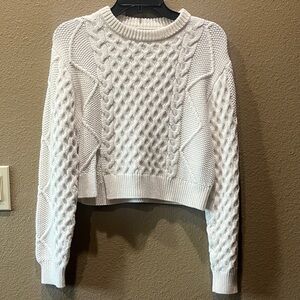 White Cable Knit Sweater
